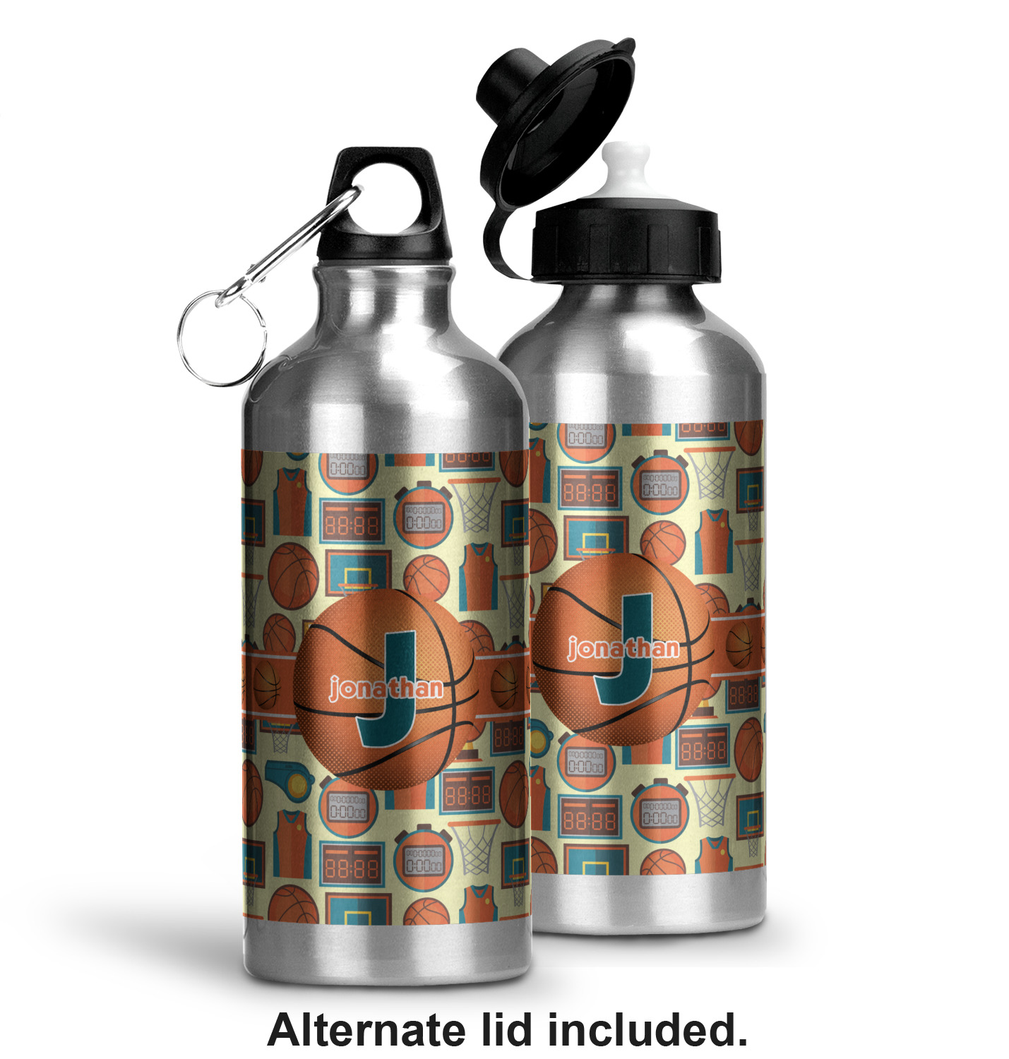Basketball Water Bottle Aluminum 20 oz (Personalized) YouCustomizeIt