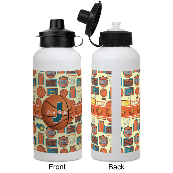 Basketball Aluminum Water Bottle - White APPROVAL