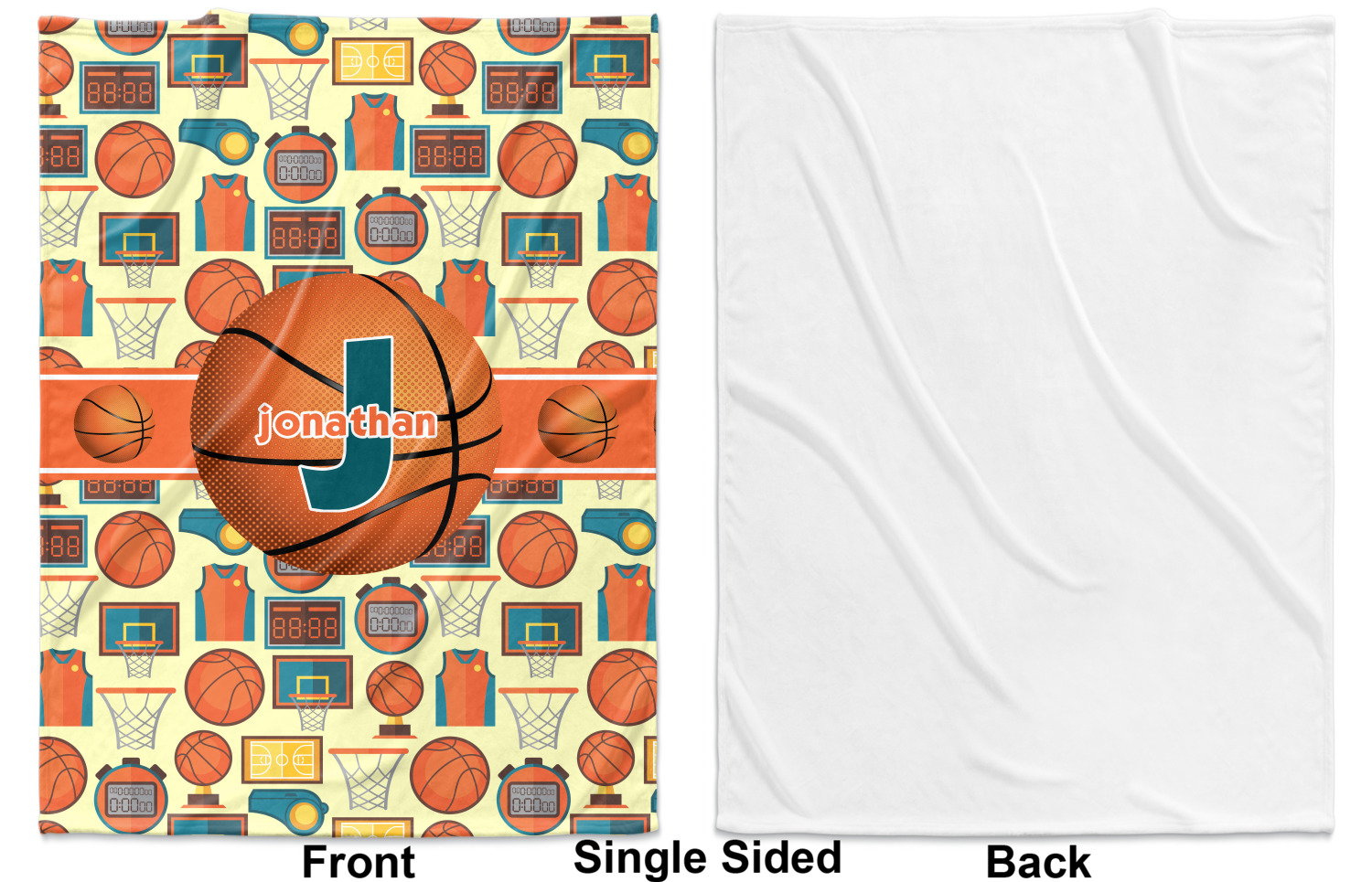 Basketball Baby Blanket (Personalized) YouCustomizeIt