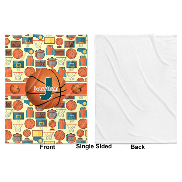 Basketball Baby Blanket (Single Sided - Printed Front, White Back)