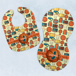 Basketball Baby Bib & Burp Set w/ Name or Text