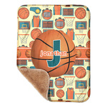 Basketball Sherpa Baby Blanket - 30" x 40" w/ Name or Text