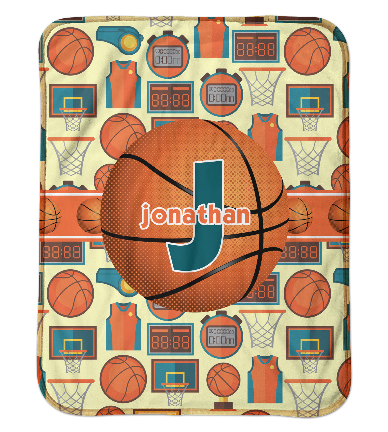 Basketball Sherpa Baby Blanket 30" x 40" (Personalized) YouCustomizeIt