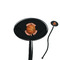 Basketball Black Plastic 7" Stir Stick - Oval - Closeup