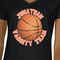 Basketball Black V-Neck T-Shirt on Model - CloseUp