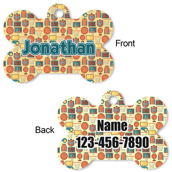 Basketball Bone Shaped Dog ID Tag - Large - Approval