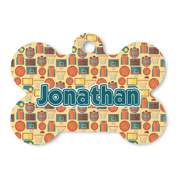 Custom Basketball Bone Shaped Dog ID Tag (Personalized)