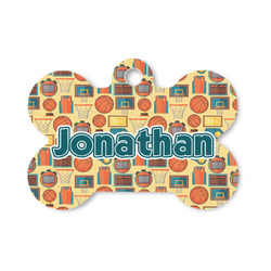 Basketball Bone Shaped Dog ID Tag - Small (Personalized)
