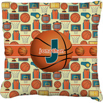 Basketball Faux-Linen Throw Pillow 18" (Personalized)