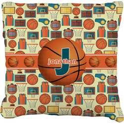 Basketball Faux-Linen Throw Pillow 26" (Personalized)