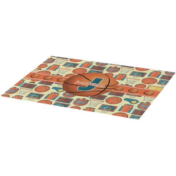 Basketball Burlap Placemat (Angle View)