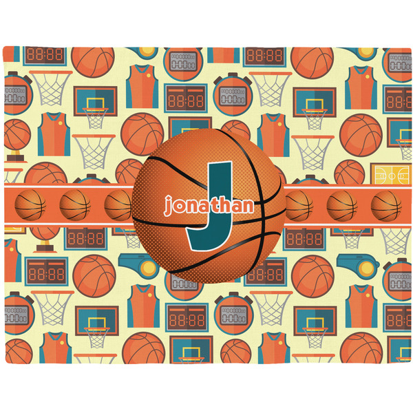 Custom Basketball Woven Fabric Placemat - Twill w/ Name or Text