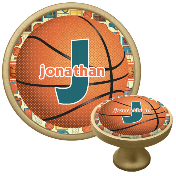 Custom Basketball Cabinet Knob - Gold (Personalized)