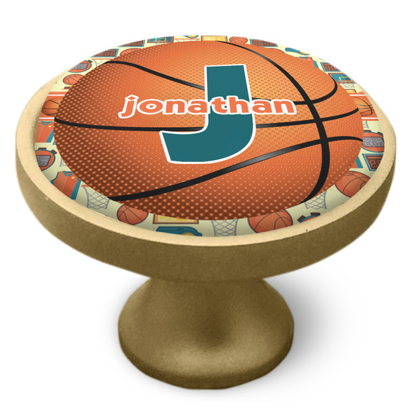 Basketball Cabinet Knob - Gold - Side