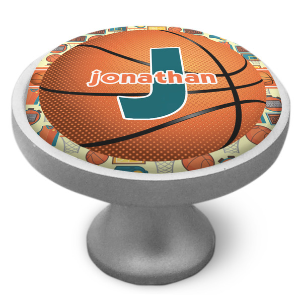 Basketball Cabinet Knob - Nickel - Side