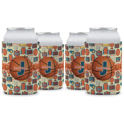 Basketball Can Cooler (12 oz) - Set of 4 w/ Name or Text