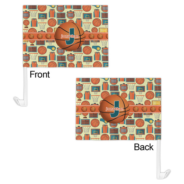 Basketball Car Flag - 11" x 8" - Front & Back View