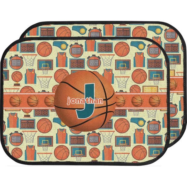 Custom Basketball Car Floor Mats (Back Seat) (Personalized)