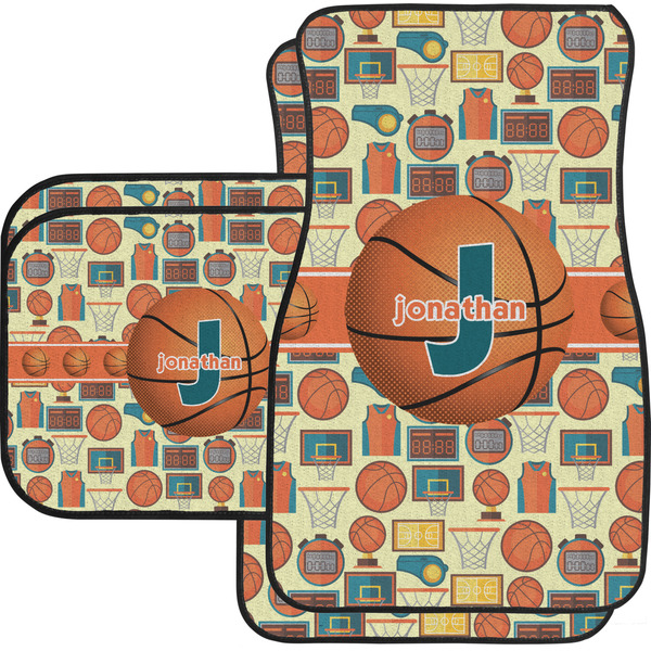 Custom Basketball Car Floor Mats Set - 2 Front & 2 Back (Personalized)