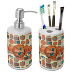 Basketball Ceramic Bathroom Accessories Set (Personalized)