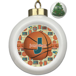 Basketball Ceramic Ball Ornament - Christmas Tree (Personalized)