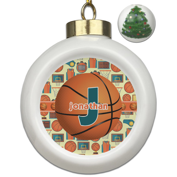 Custom Basketball Ceramic Ball Ornament - Christmas Tree (Personalized)