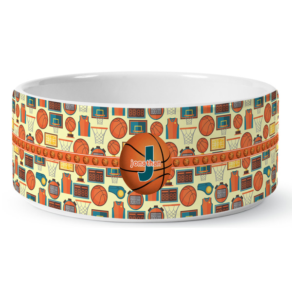Basketball Ceramic Dog Bowl - Medium - Front