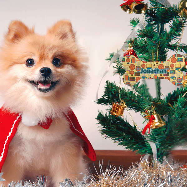 Basketball Ceramic Flat Ornament - Bone (LIFESTYLE)