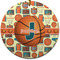 Basketball Ceramic Flat Ornament - Circle (Front)