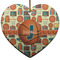 Basketball Ceramic Flat Ornament - Heart (Front)