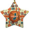 Basketball Ceramic Flat Ornament - Star (Front)