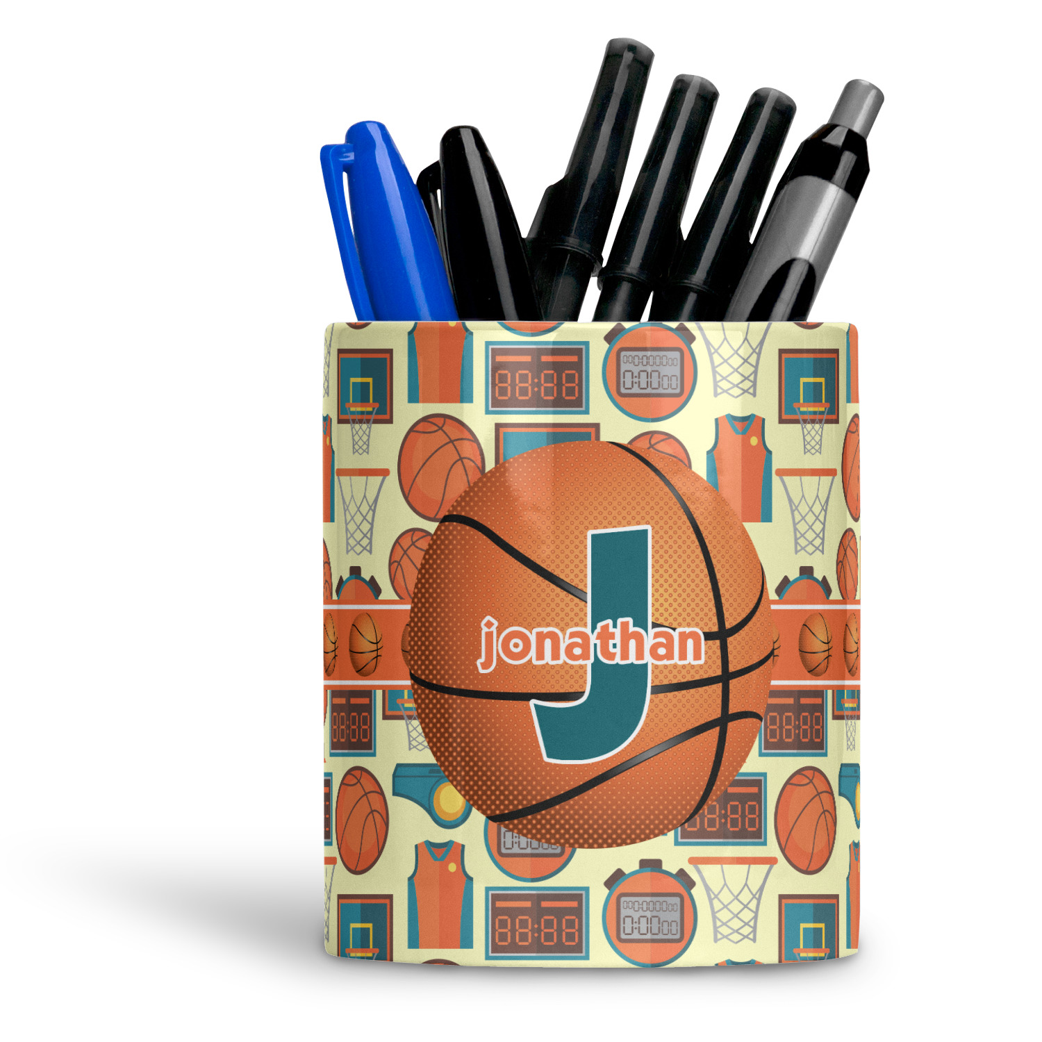 Basketball Ceramic Pen Holder YouCustomizeIt