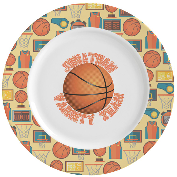 Custom Basketball Ceramic Dinner Plates (Set of 4) (Personalized)