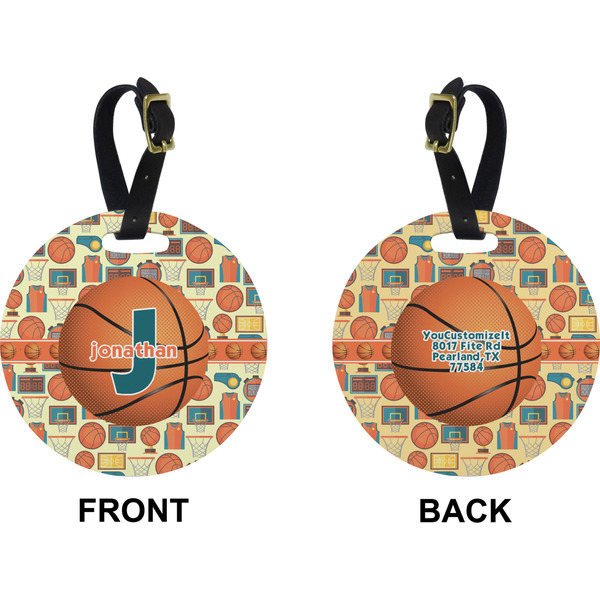 Basketball Circle Luggage Tag (Front + Back)