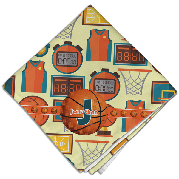 Basketball Cloth Napkins - Personalized Dinner (Folded Four Corners)