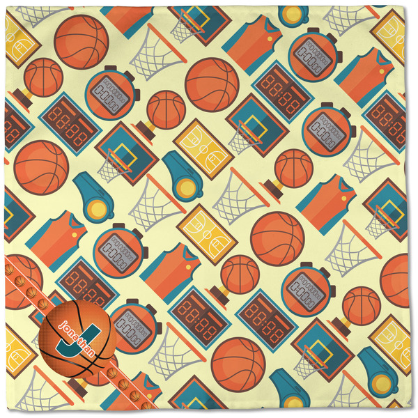 Basketball Cloth Napkins - Personalized Dinner (Full Open)
