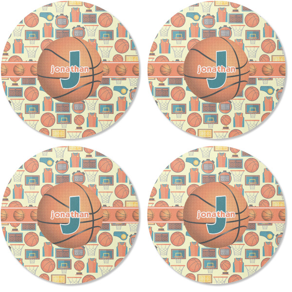 Basketball Coaster Round Rubber Back - Apvl