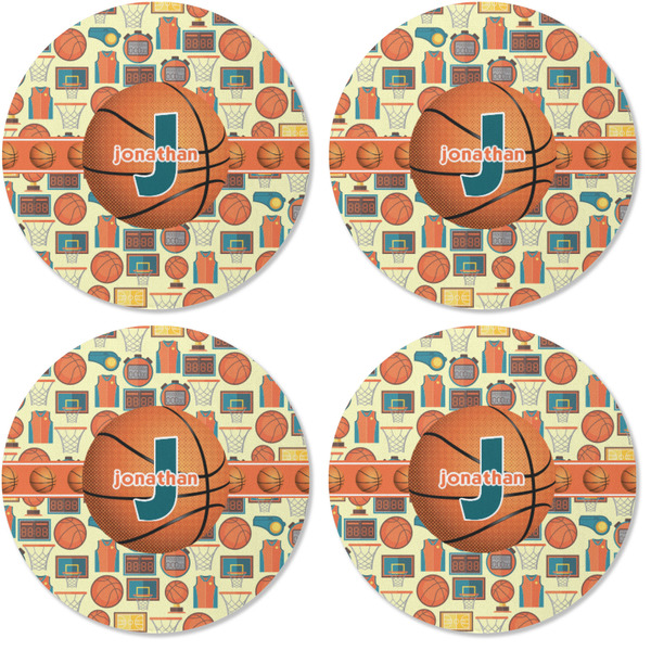 Basketball Coaster Round Rubber Back - Apvl