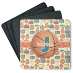 Basketball Square Rubber Backed Coasters - Set of 4 (Personalized)