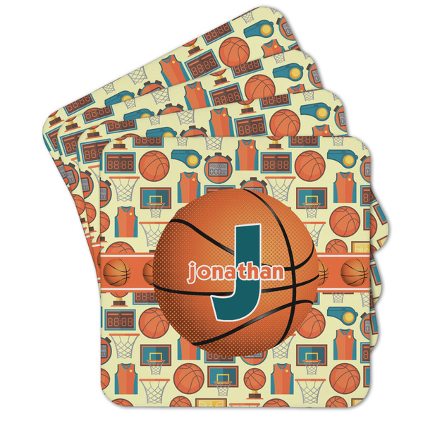 Custom Basketball Cork Coaster - Set of 4 w/ Name or Text