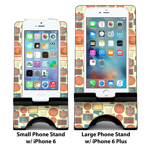 Basketball Compare Phone Stand Sizes - with iPhones