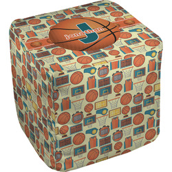 Basketball Cube Pouf Ottoman - 18" w/ Name or Text