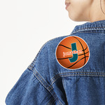 Basketball Twill Iron On Patch - Custom Shape - Large (Personalized)