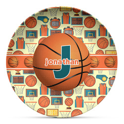 Basketball Microwave Safe Plastic Plate - Composite Polymer (Personalized)