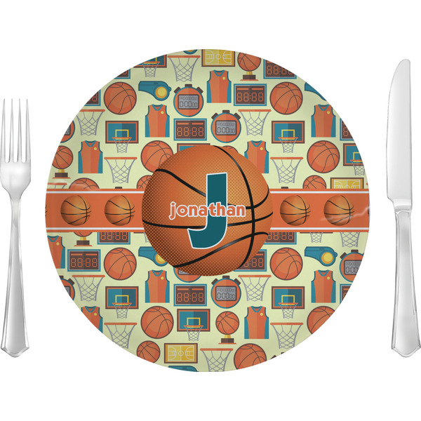 Custom Basketball Glass Lunch / Dinner Plate 10" (Personalized)