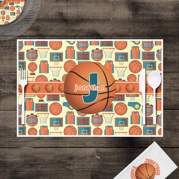 Basketball Disposable Paper Placemat - In Context