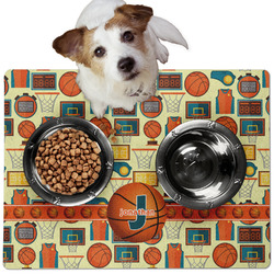 Basketball Dog Food Mat - Medium w/ Name or Text