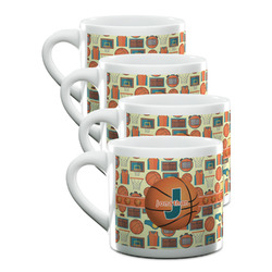 Basketball Double Shot Espresso Cups - Set of 4 (Personalized)