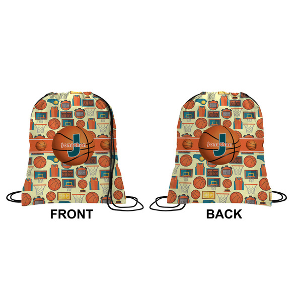 Basketball Drawstring Backpack Front & Back Small