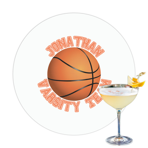 Custom Basketball Printed Drink Topper - 3.25" (Personalized)